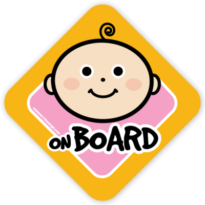 Kansept Baby on Board Sign Pink for Girl